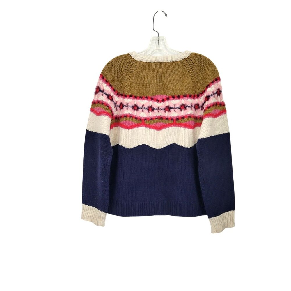 Field Flower Women's Fair Isle Knit Sweater Multicolor Long Sleeve Wool Blend Si - Picture 2 of 5